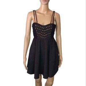 Dress Sze 8 black fit and flare studded cocktail casual party open back